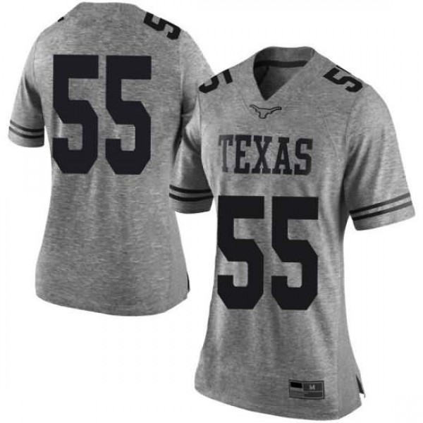 Womens Texas Longhorns #55 D'Andre Christmas-Giles Gray Limited Stitch Jersey